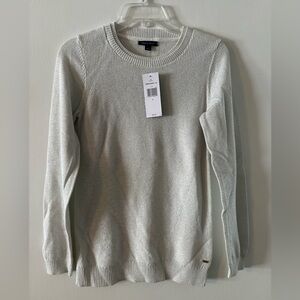 Tommy Hilfiger Women's Light Gray Shimmer Sweater